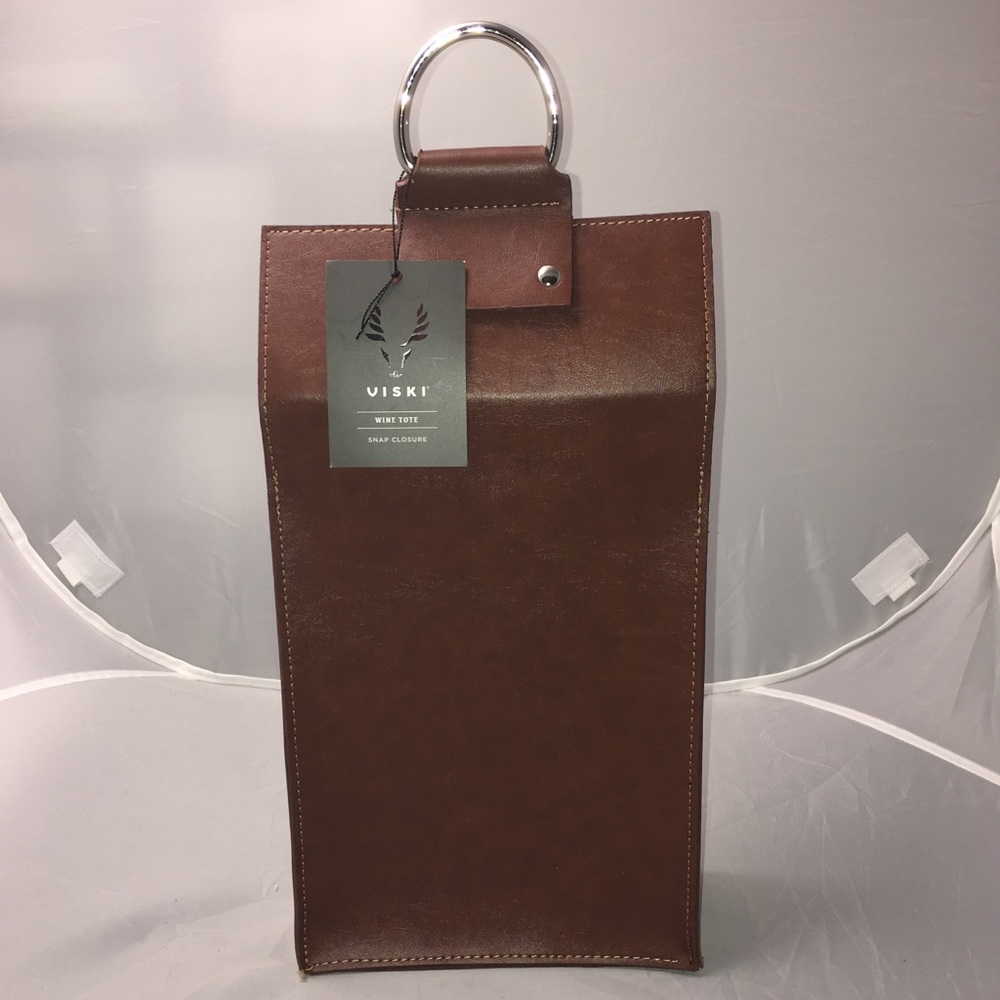 Admiral Faux Leather Double Wine Tote by Viski